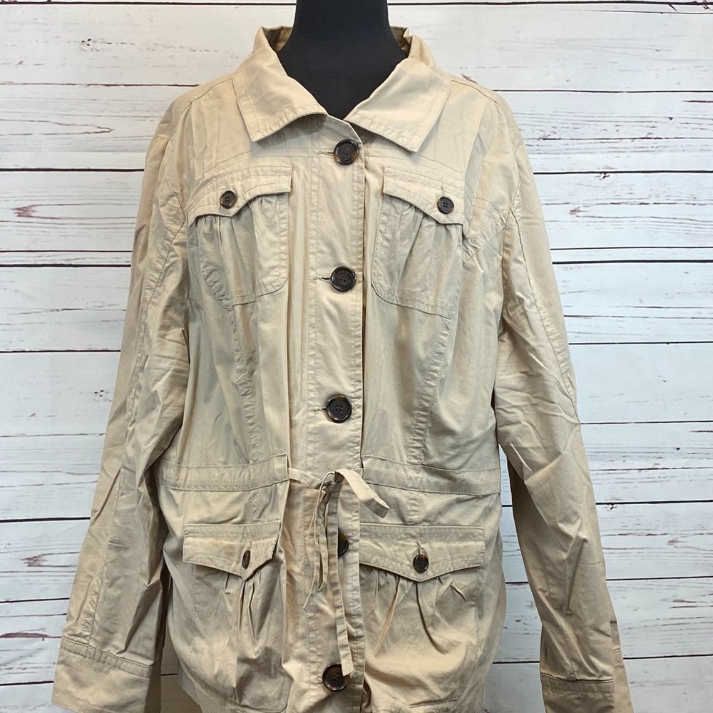 Lane Bryant Lightweight Button Up Khaki Jacket 24